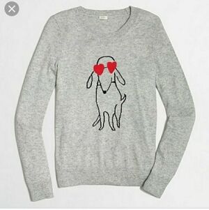 J. Crew Intarsia Wool Blend Dog Sweater - Valentine's Day Size Medium